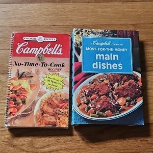 Campbell's Soup Recipe Book Bundle Qty 2 Vintage Spiral Binded Cookbooks